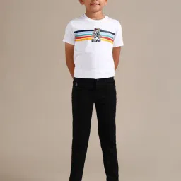 US Polo Kids Boys Black Cotton Jeans-image-35