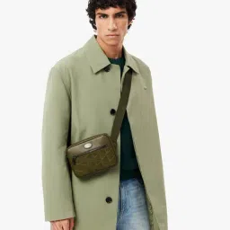 Lacoste Grey Embossed Monogram Cross Body Bag-image-61