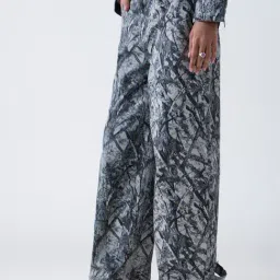 nuon women Nuon by Westside Grey Camouflage High-Rise Cotton-Blend Trousers-picture-16