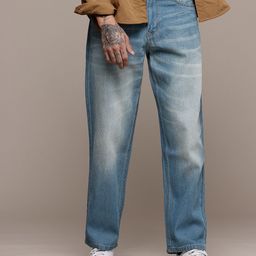 WROGN Men Pure Cotton Loose Fit Heavy Fade Jeans-picture-15
