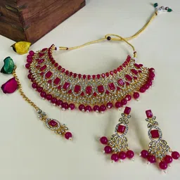 VATSALYA creation Women Artificial Stones and Beads Studded Jewellery Set-image-77