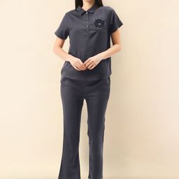 LILL Women Navy Blue Top with Palazzos-image-98