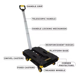 STANLEY Platform Cart 137 Kg Load Capacity 4 Wheels with Handle, SXWT-PC532-SP image 4
