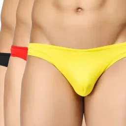 BASIICS by La Intimo Red & Black Solid Briefs (Pack of 3)-picture-32