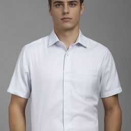 Louis Philippe Men Classic FitSpread Collar Textured Cotton Formal Shirt-image-95