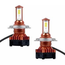 AllExtreme EXH4L2P2 Car LED H4 Headlight Conversion Kit Lamp Bulbs for Front Fog Headlamp for Cars and Bike (80W, 2 PCS)-image-1
