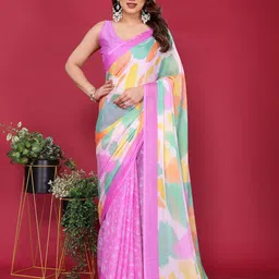 Panzora Poly Chiffon Half and Half Saree-image-89