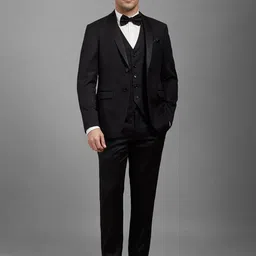 Louis Philippe Textured Slim Fit Single-Breasted Three Piece Formal Suit-image-28