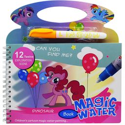 Asera Unicorn Lil Pony Theme Reusable Magic Water Painting Book - Multicolor-10