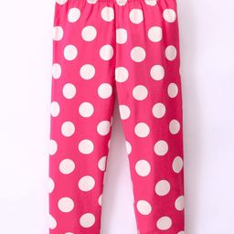 Doreme Cotton Single Jersey Full Length Legging Polka Dot Print - Pink-picture-15