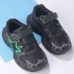 Cute Walk by Babyhug Sneakers Shoes with Velcro Closure & Star Design - Black-picture-19