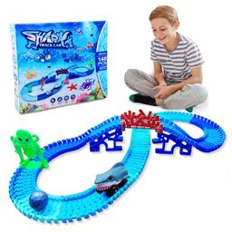 FunBlast Ocean World Theme Flexible Racing Track Toy Set with Racing Car  148 Pcs-19