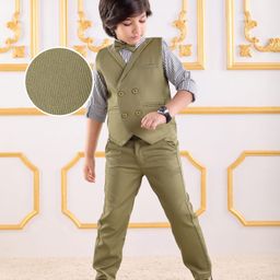 Mark & Mia Full Sleeves Striped 3 Piece Party Suit with Bow - Multicolour-image-53