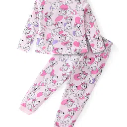 Babyhug Disney Single Jersey Knit Full Sleeves Night Suit With 101 Dalmatians Print - Light Pink-picture-35