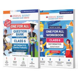 Oswaal One For All Question Bank + One For All Workbook (NCERT & CBSE) Class 6 Mathematics (Set of 2 Books) | For Latest Exam-12