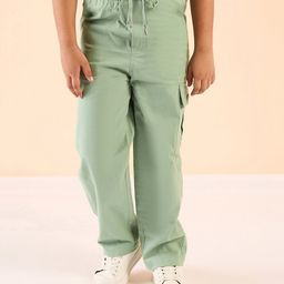 Stylo Bug Cotton Solid Cargo Pants - Green-image-84