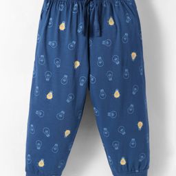 Taeko Single Jersey Knit Full Length Lounge Pants With Bulb Print - Blue-image-63