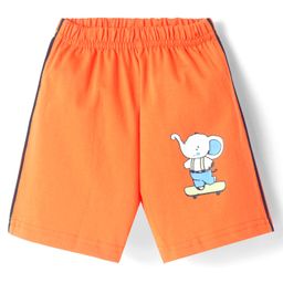 Tango Single Jersey Knit Knee Length Shorts with Elephant Print - Orange-picture-23