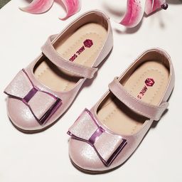Mine Sole Bow Applique Detailed Mary Jane Ballerinas With Velcro Closure - Pink-image-76