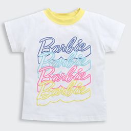 Barbie by Tiny Girl Half Sleeves Brand Name Printed Top - Off White-picture-3
