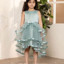 Toy Balloon Kids Sleeveless Lace Detailed High Low Dress - Green-image-98