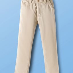 Pine Kids Cotton Elastane Woven Full Length Solid Color Jeans - Beige-picture-35