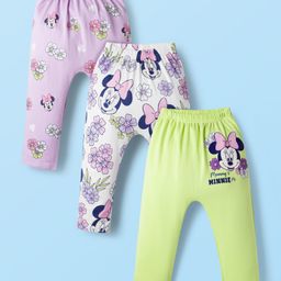 Babyhug Disney Interlock Knit Full Length Diaper Leggings With Minnie Mouse Graphics Pack of 3 - Multicolor-picture-46