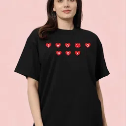 SWAGNOX Women Typography Printed Applique T-shirt-picture-42