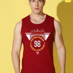 WOOSTRO Pack Of 2 Printed Gym Vests VWS26(98 MAROON)(HARD YELLOW)-image-24