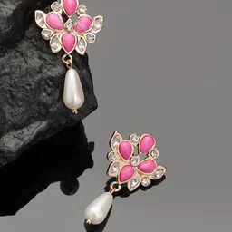 Kalakrith Milano Pearls Triangular Drop Earrings-picture-6