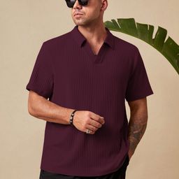 SZN Men Self Design Polo Collar T-shirt-image-100