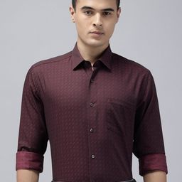 Arrow Pure Cotton Textured Manhattan Slim Fit Formal Shirt-picture-15