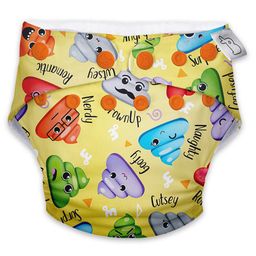 SuperBottoms Reusable and Washable Cloth Diapers Free Size UNO Text Print - Yellow image 4