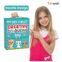 gowoo My first Creative colouring bag : Kids colouring book, My first colouring book, Colouring bag for young learners -  Numbers, Alphabet, Fruits & more - Set of 8 colouring books. image 4