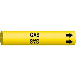 BRADY Plastic Pipe Marker Gas Yellow and Black 2-13/16 x 2-4/5 x 0.03 inch, 6GV17-13