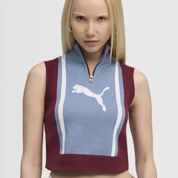 Puma Red & Blue Slim Fit Color-Block Top-image-62