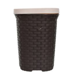 Kuber Industries Brown & Grey 2 Pieces Textured Open Dustbins 7 L Each image 3