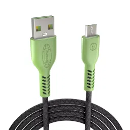 Hadron 2.4A 480 MBPS Green & Black Micro USB Cable - 1Mtr-32