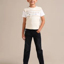 US Polo Kids Boys Black Cotton Jeans-image-36
