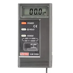 RS PRO ILM1332A Light Meter, 0.01lx to 200000lx, ±3 %, With RS Calibration Model No 1232360-16