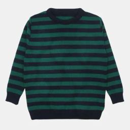 Elefantino Unisex Green & Black Striped Full Sleeves Sweaters & Cardigans-image-40