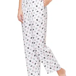 Soie White Printed Pyjamas image 3