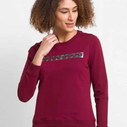 Spykar Red Cotton Regular Fit Printed Sweatshirt-23