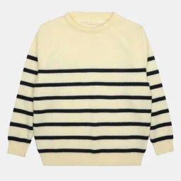 Elefantino Unisex Beige & Black Striped Full Sleeves Sweaters & Cardigans-image-44