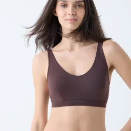 Wunderlove by Westside Brown Solid Padded Cotton-Blend Bra-image-22