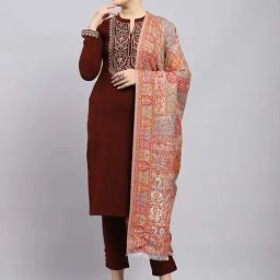 Monte Carlo Multicolored Regular Fit Self Pattern Shawl-image-84