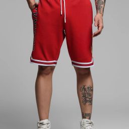 Jack & Jones Mars Red Cotton Regular Graphic Shorts image 1