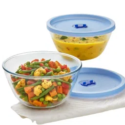 Borosil Blue Glass Serving Bowl Set of 2 image 1