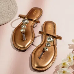 Inc 5 Women Embellished T-Strap Flats-image-27