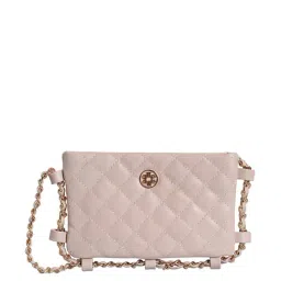Lino Perros Beige Quilted Small Sling Handbag-16